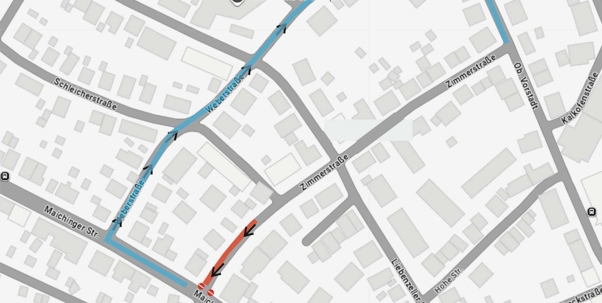 Die Zimmerstraße ist für einen Tag nur in Fahrtrichtung Bachstraße befahrbar.