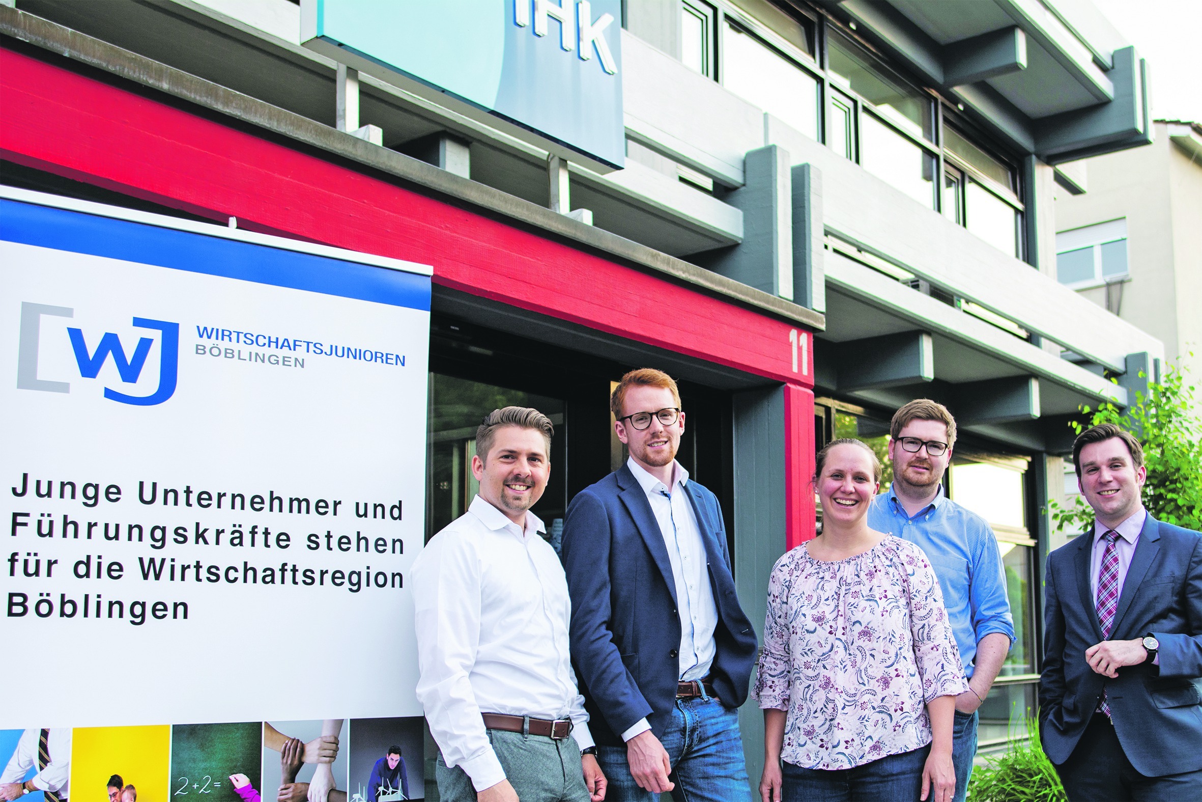 Der komplette Vorstand der Wirtschaftsjunioren: Volker Thieme, Florian Kopp, Judith Helmer, Bernd Gottwick, Fabian Müller. Bild: z