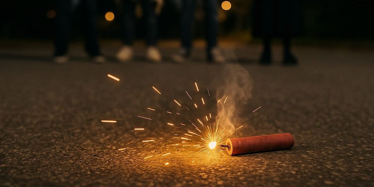 Verbotener Spaß: Böllerei an Halloween.