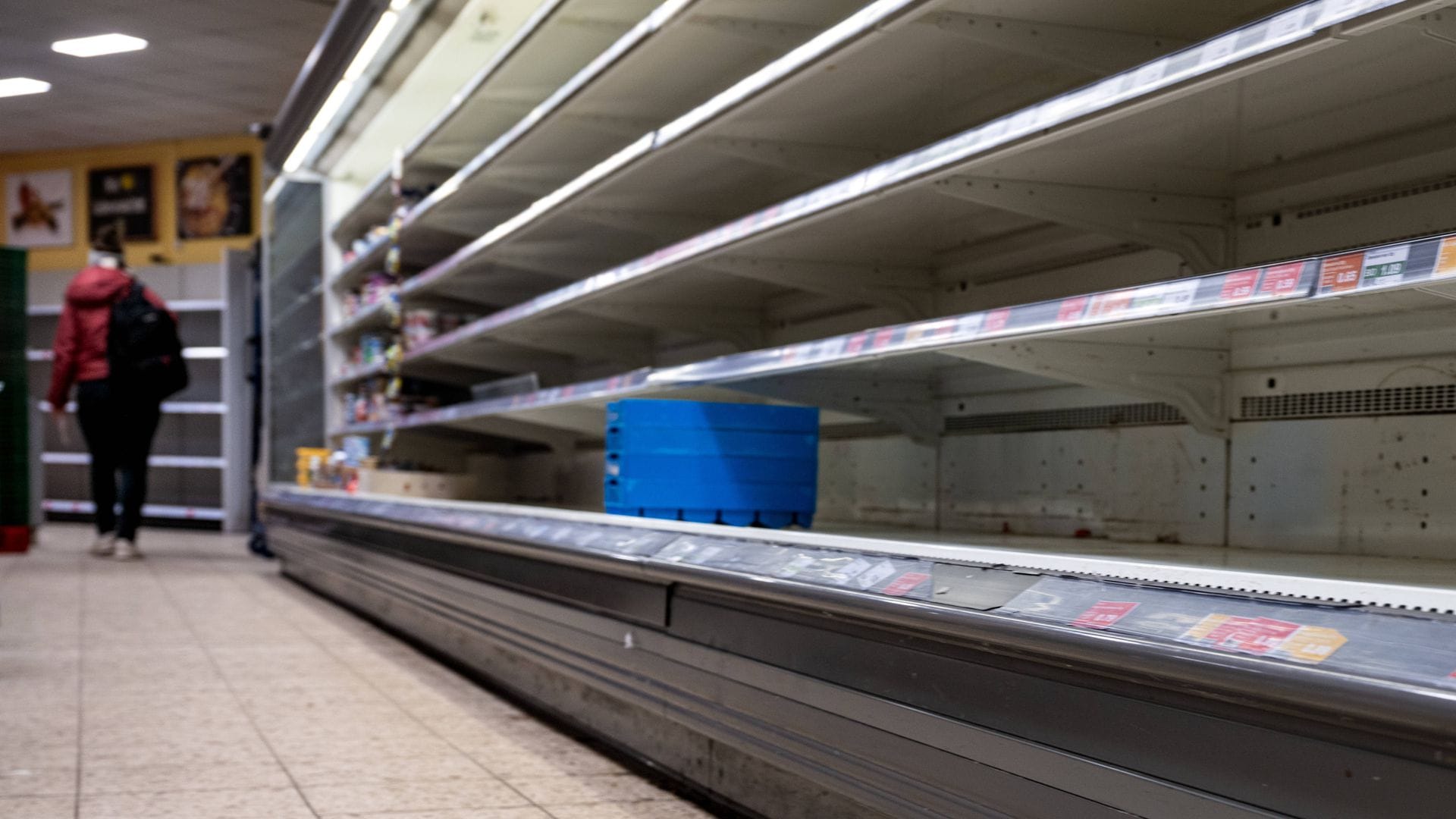 Leere Regale im Supermarkt: Wenn es so weit gekommen ist, lassen sich auch keine Nahrungsmittelvorräte für den Notfall mehr anlegen.