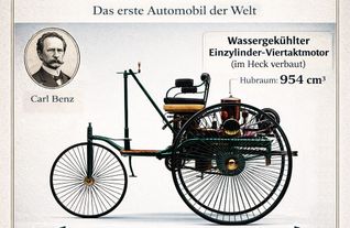 Die SZ/BZ-Montagsgrafik zum ersten praxistauglichen Kraftwagen der Welt.