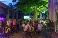 Deutschland-Fans feiern den Sieg gegen die Elfenbeinküste im Böblinger Bootshaus