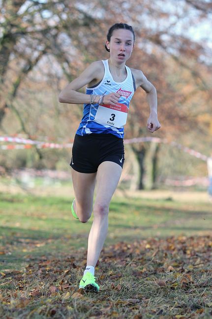 Emily Junginger zeigte beim Cross ind Darmstadt eine starke Leistung. Bild: Görlitz