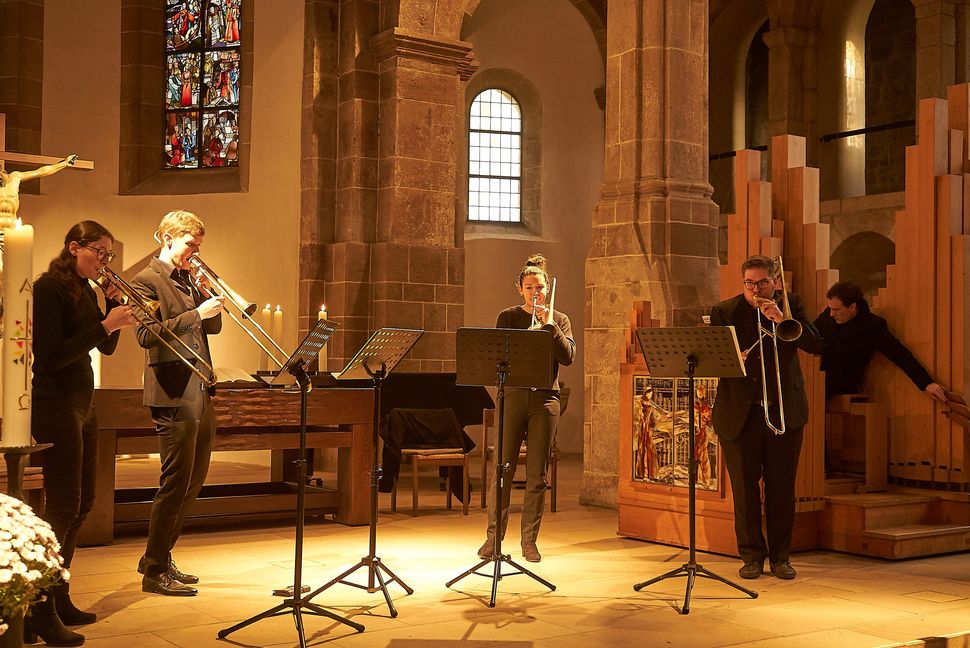 Barockposaunen und Orgel – das war die Kombination beim Abschlusskonzert der Orgelreihe. Bild: Heiden