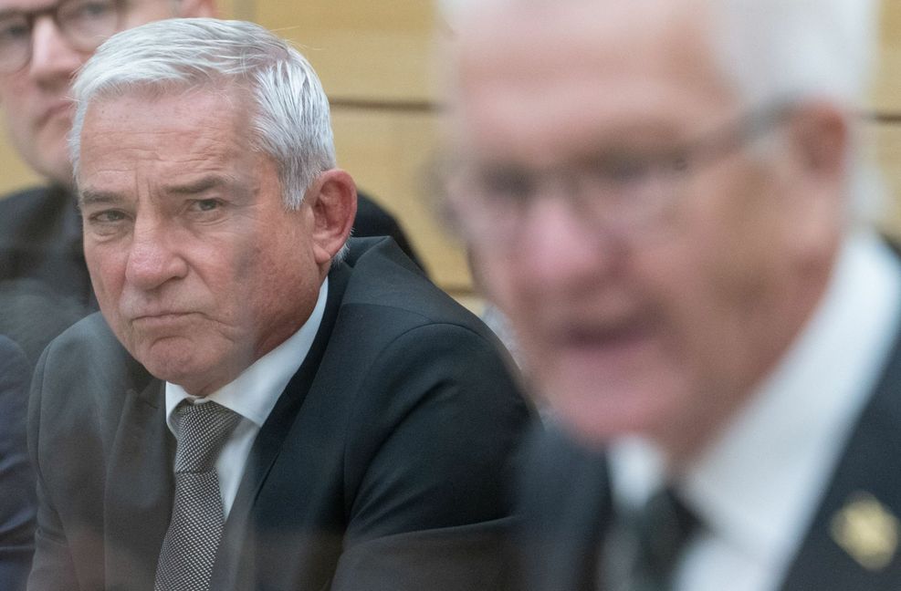 Thomas Strobl während der Landtagsdebatte über seine Entlassung