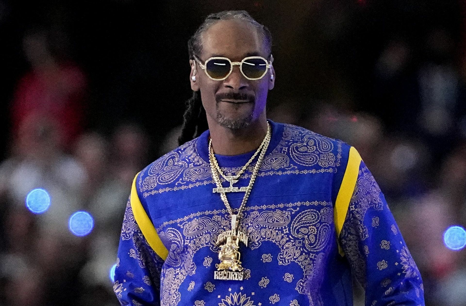 Der Rapper Snoop Dogg während seines Auftritts in der Halbzeitpause des 56. Superbowls in Los Angeles