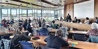 Das Foto zeigt den großen Sitzungssaal im Böblinger Landratsamt. Bild: Hamann/A