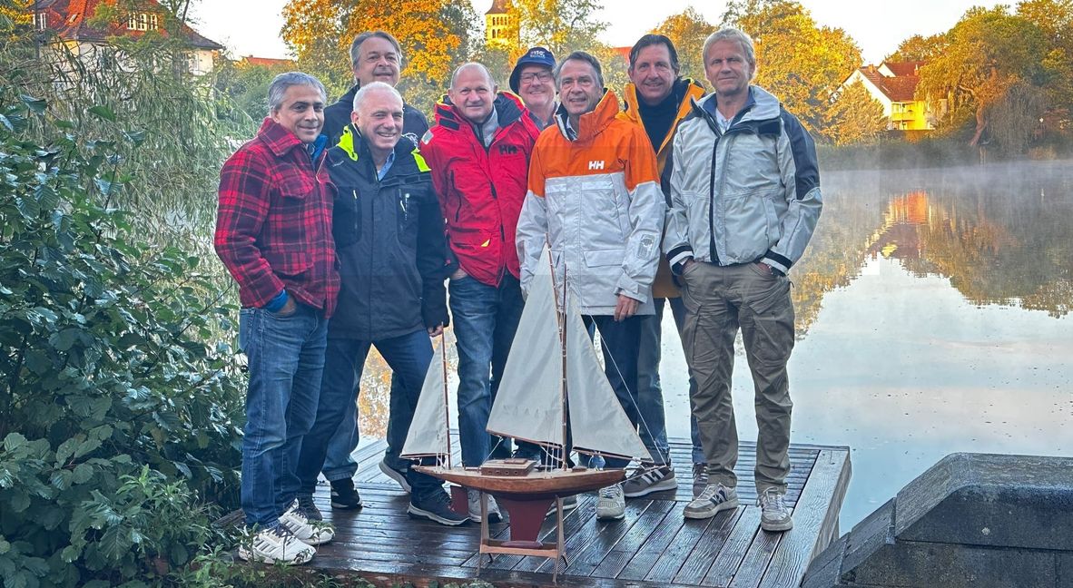 Die Klostersee-Marineros: Harald, Hans-Peter, Hainer, Axel, Jörg, Peter, Wollo, Morton (von links) und Christian (nicht im Bild).