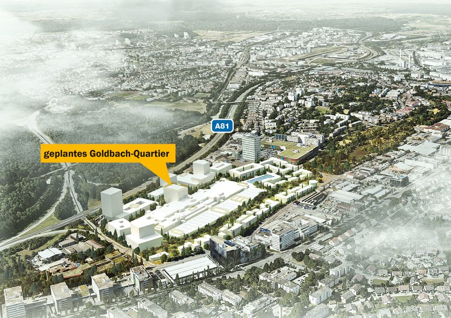 Wohnen, arbeiten, einkaufen, flanieren: Mit dem Goldbach-Quartier soll im Sindelfinger Osten ein neues Stadtquartier entstehen.
