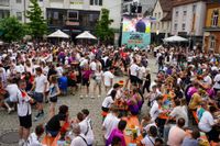 Tolle Stimmung beim Public Viewing auf dem Sindelfinger Wettbachplatz