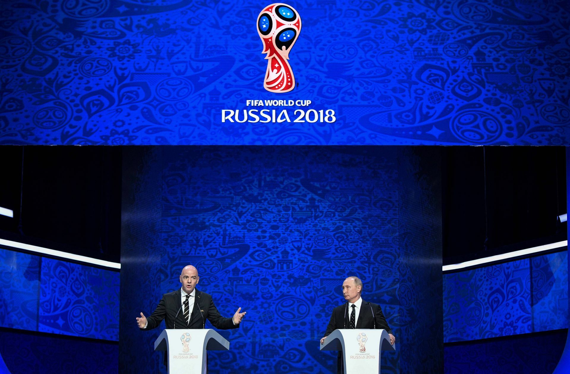 Präsidenten unter sich: Fifa-Boss Gianni Infantino (links) und Kreml-Chef Wladimir Putin, dessen Land die vergangene Fußball-Weltmeisterschaft ausrichtete. Foto: imago/ITAR-TASS/Alexei N..