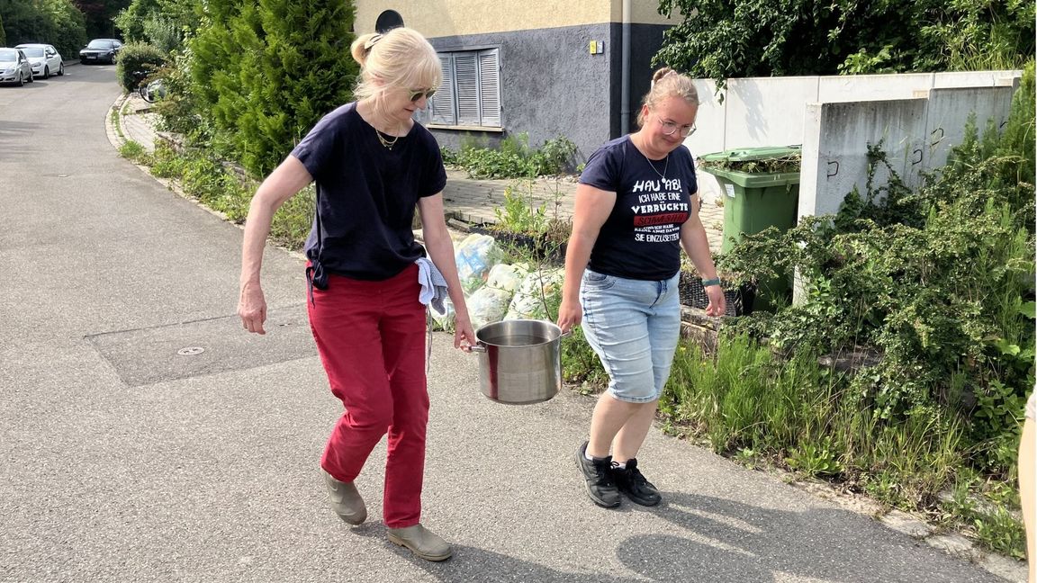 Die Anwohner im betroffenen Beethovenweg packen auch selbst an. Mit heißem Wasser versuchen sie, die  schnell wachsenden Kolonien zumindest etwas in Schach zu halten.