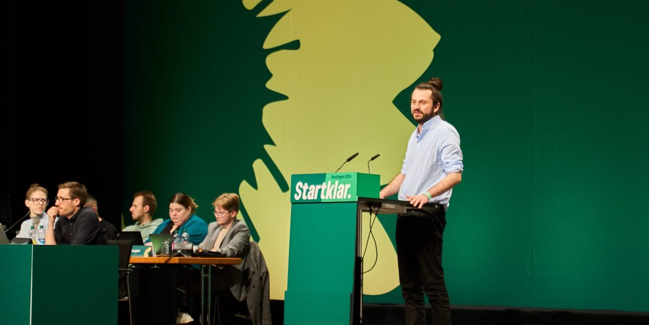 Bacherle bei seiner Rede in Reutlingen.