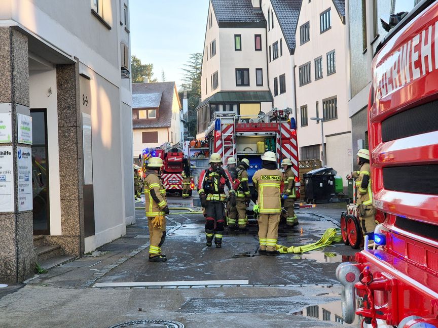 Feuerwehreinsatz in der Stuttgarter Straße.