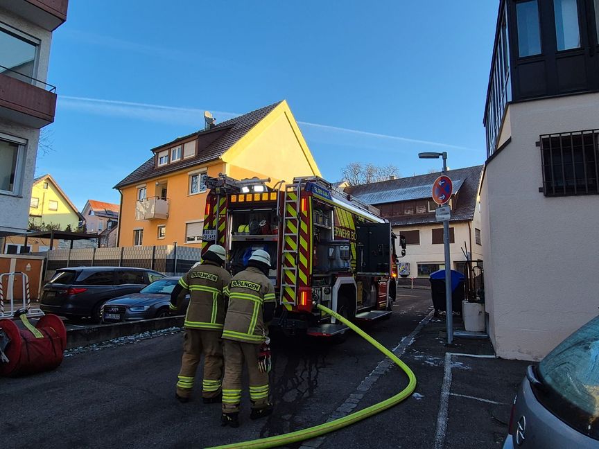 Feuerwehreinsatz in der Stuttgarter Straße.