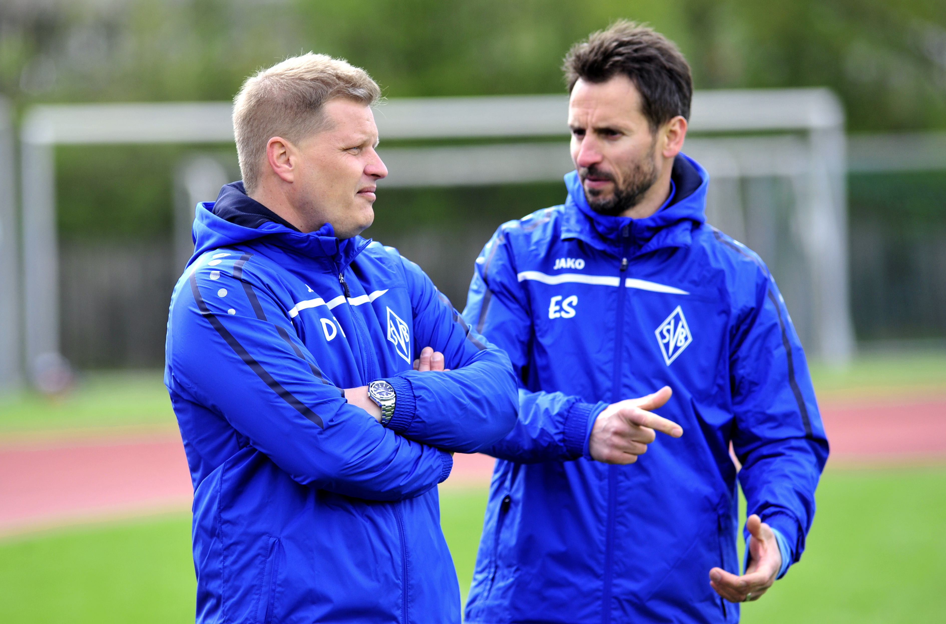 Die SVB-Trainer Denis Tuksar (links) und Egbert Schwartz. Bild: Photo 5