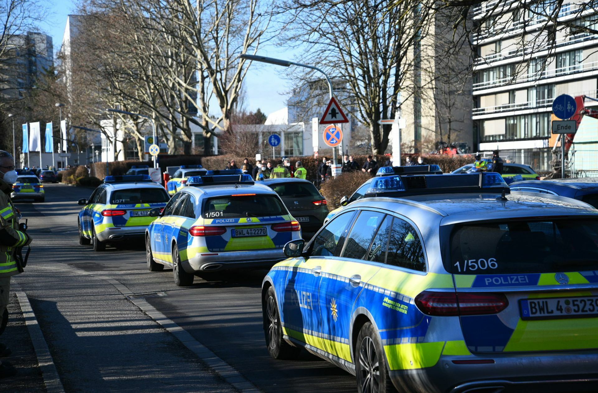 Polizei am Tatort des Amoklaufes in Heidelberg