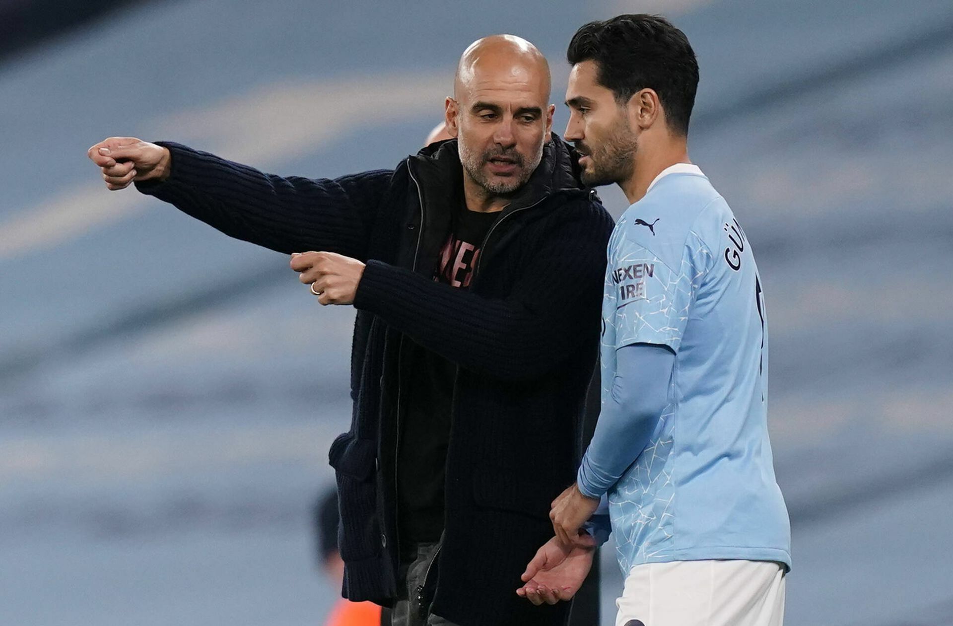 Der Starcoach und sein deutscher Mittelfeldmotor: Pep Guardiola (li.) und Ilkay Gündogan Foto: imago//Andrew Yates