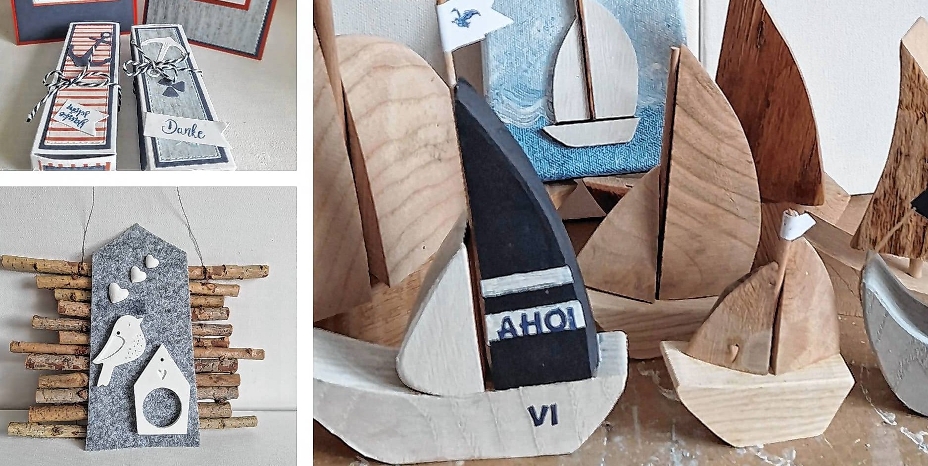 Handgemachte Kunstwerke gibt es zu kaufen.