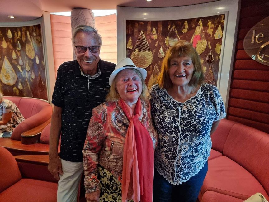 Das Sindelfinger Weltreise-Trio: von links Jürgen Köhn, Evelyn Klaar und Margarethe Altmann. Bild: privat, Archiv P. Bausch