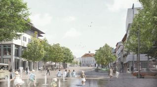 Wasserfontänen auf dem Planiedreick. Mehr Bäume und Schatten. Ein ebener Belag und ein Platz, der sich bis zu den Gebäudegrenzen zieht. So sieht der Siegerentwurf für den Sindelfinger Marktplatz der Zukunft aus.
