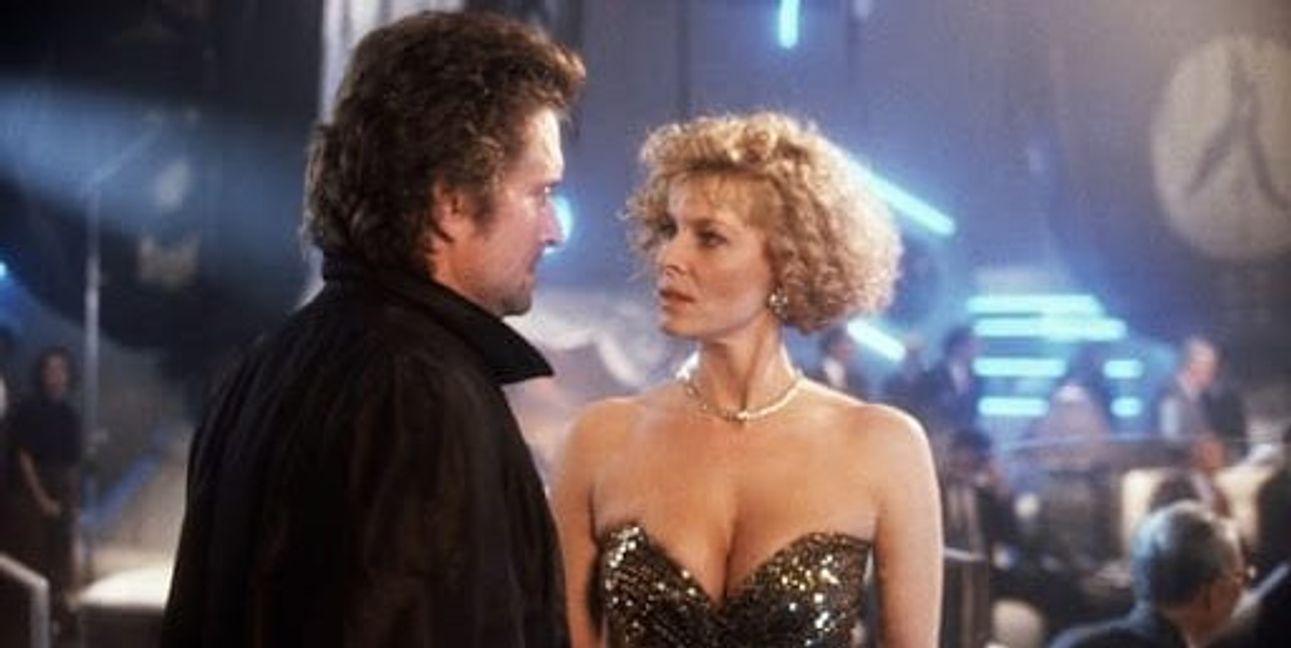 Michael Douglas und Kate Capshaw in “Black Rain“.