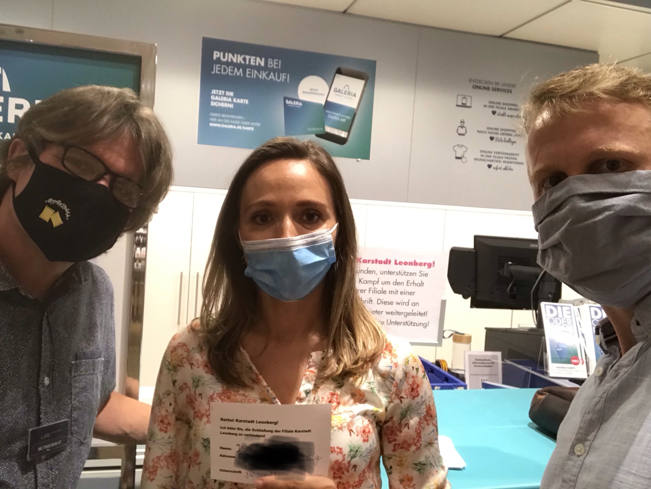 Setzen sich für die Mitarbeiten von Karstadt ein: Dietmar Weigelt, Jasmina Hostert, Jan Hambach (von links).