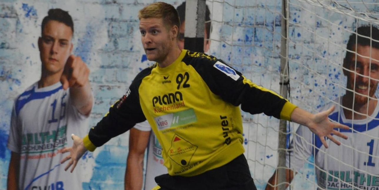 Torhüter Kevin Gsell war maßgeblich am 37:23-Heimsieg der HSG Böblingen/Sindelfingen gegen den TV Großengstingen beteiligt.Bild: Zvizdiç