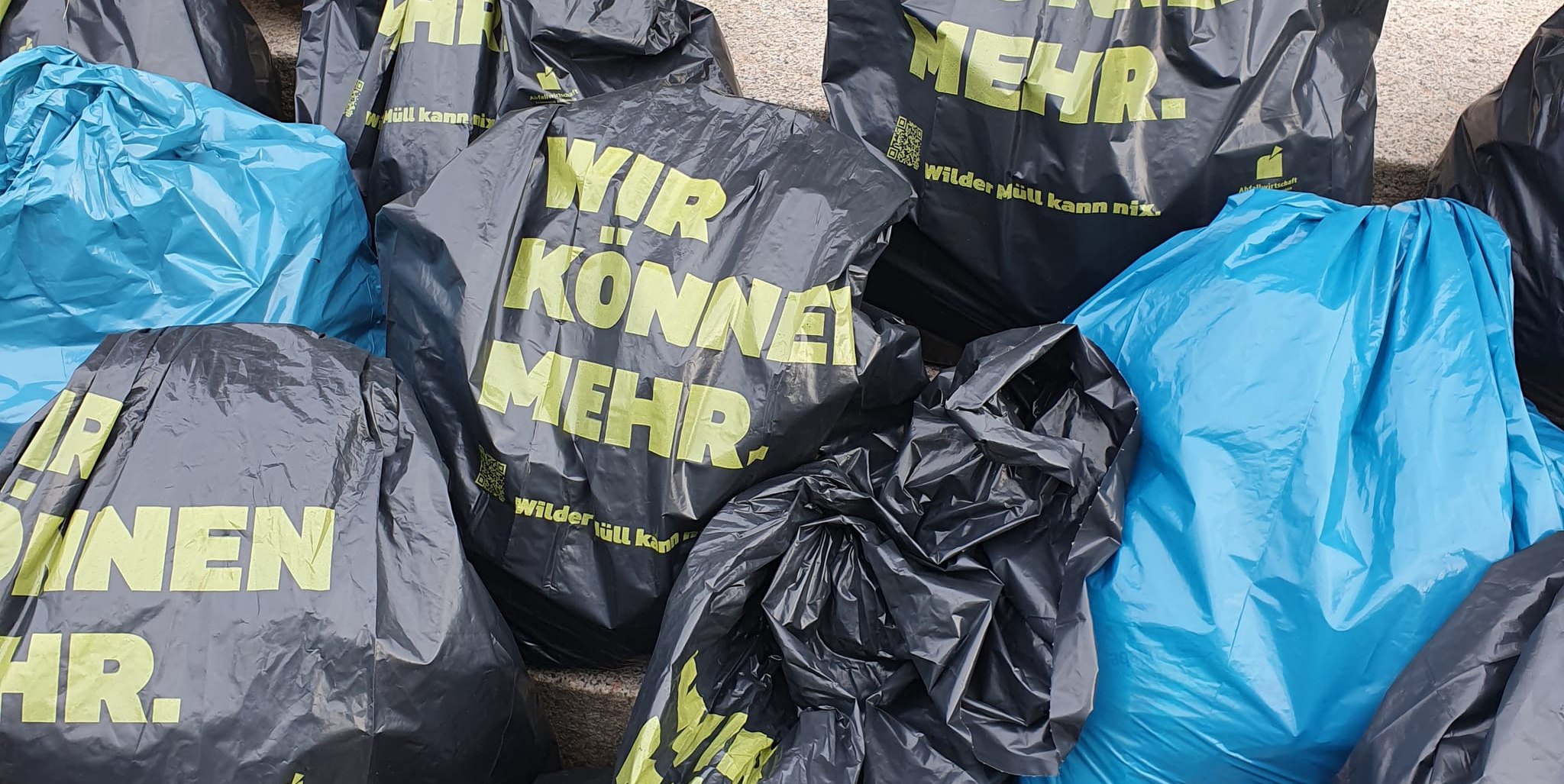 Das ist das Ziel: Müllsäcke voller Abfall,der sonst in der Stadtmitte liegengeblieben wäre.