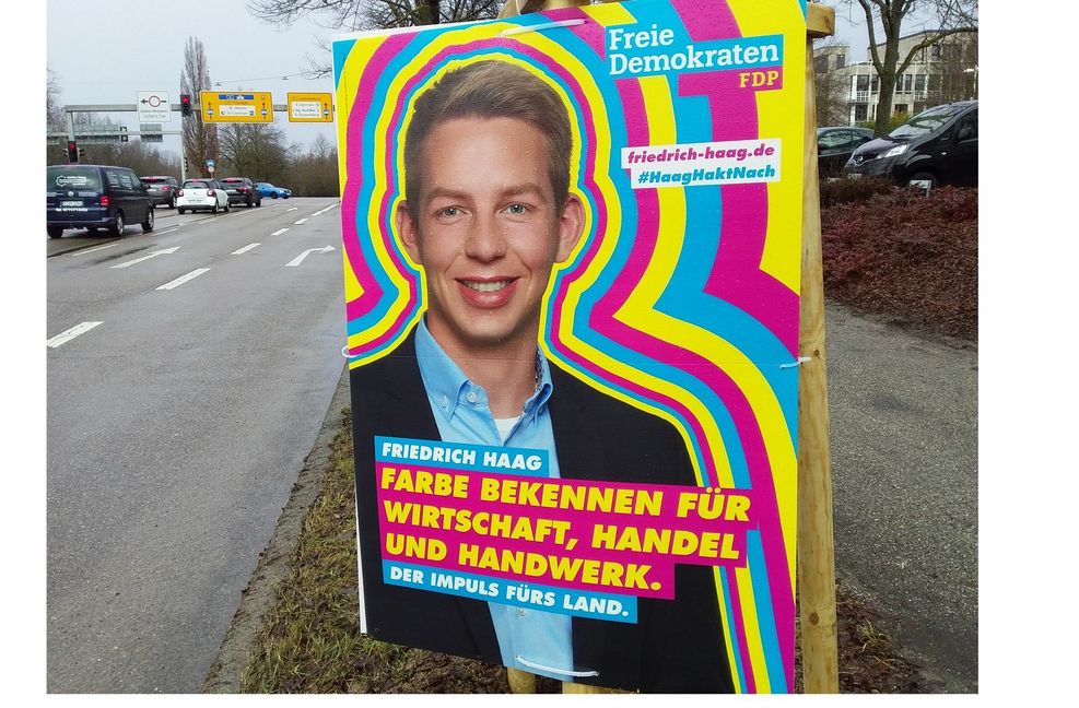 FDP: viel Farbe im Wahlkampf Foto: Christoph Link