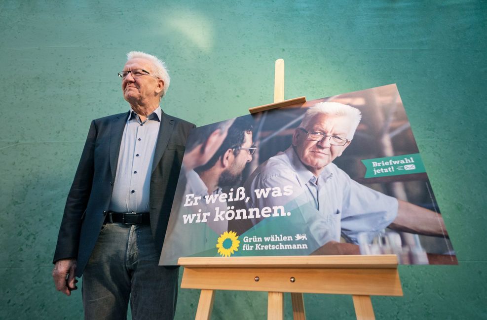 Grüne: Werbung mit Winfried  Kretschmann. Foto: dpa