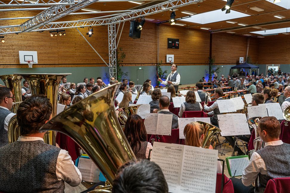 Der Musikverein Renningen beim Frühschoppenkonzert in der Rankbachhalle. Bild: Richter