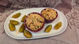 Zwetschgen-Muffins mit Streusel.