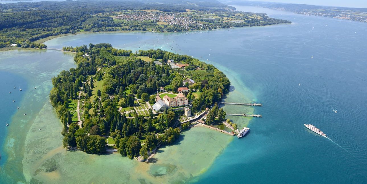 Die Insel Mainau von oben.