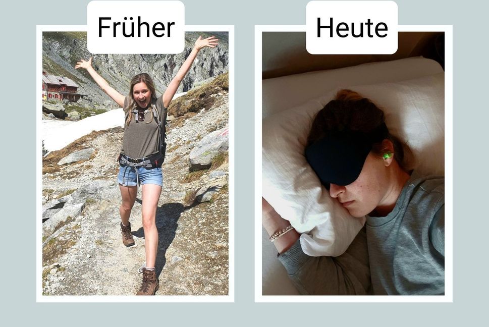 Claudia Morninweg vor ihrer Erkrankung und heute.