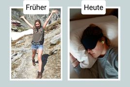 Claudia Morninweg vor ihrer Erkrankung und heute.