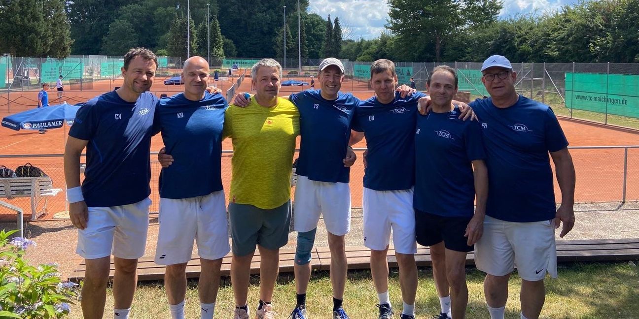 Die Herren 50 des TC Maichingen: Carsten Vögele, Klaus-Peter Böttcher, Roman Tvrdon, Thomas Seidel, Uwe Beuttler, Joachim Bauer und Peter Horn (von links). Bild: z