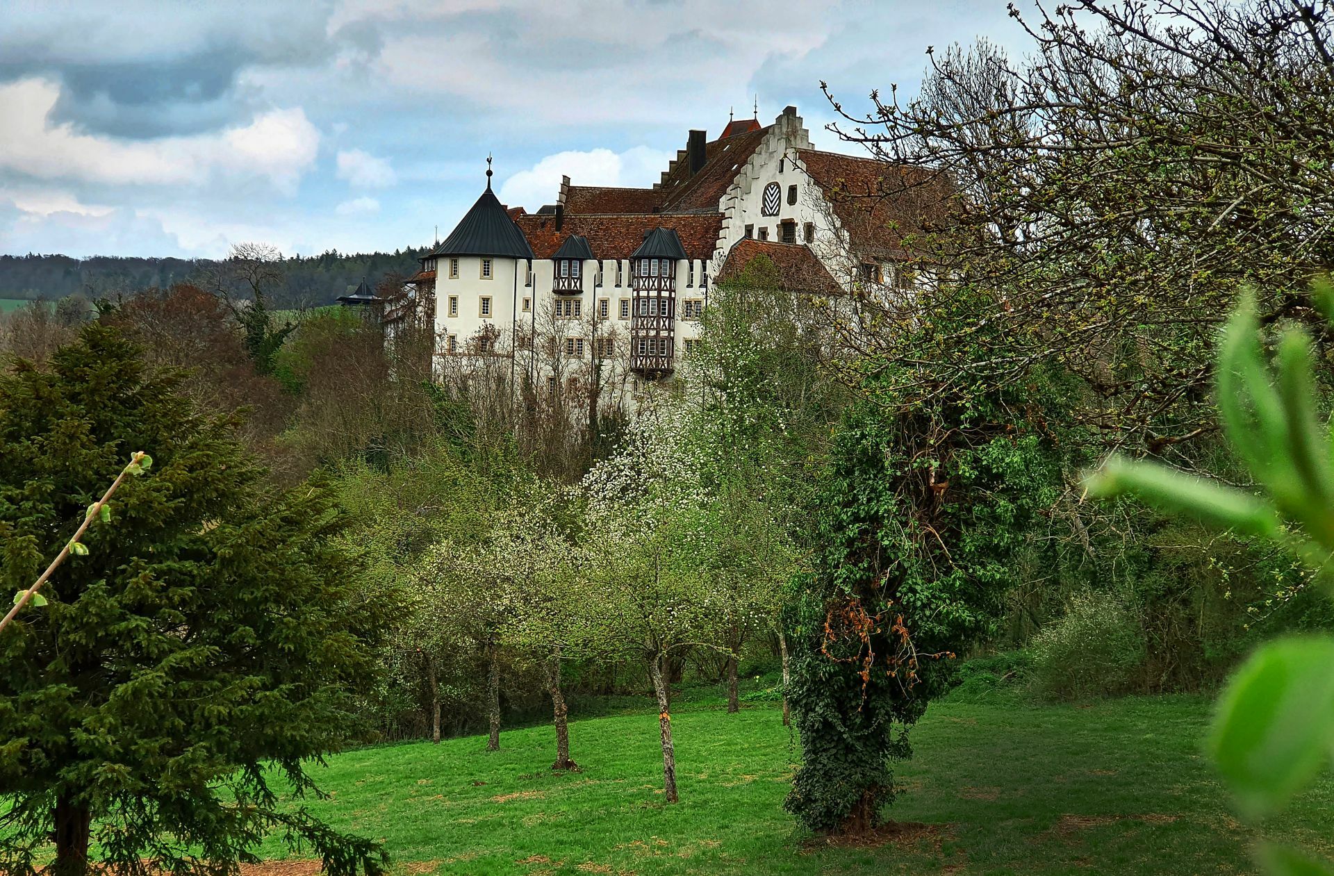 Das Blumenfelder Schloss steht mächtig in der Hegaulandschaft.
 Foto: /Eberhard Wein