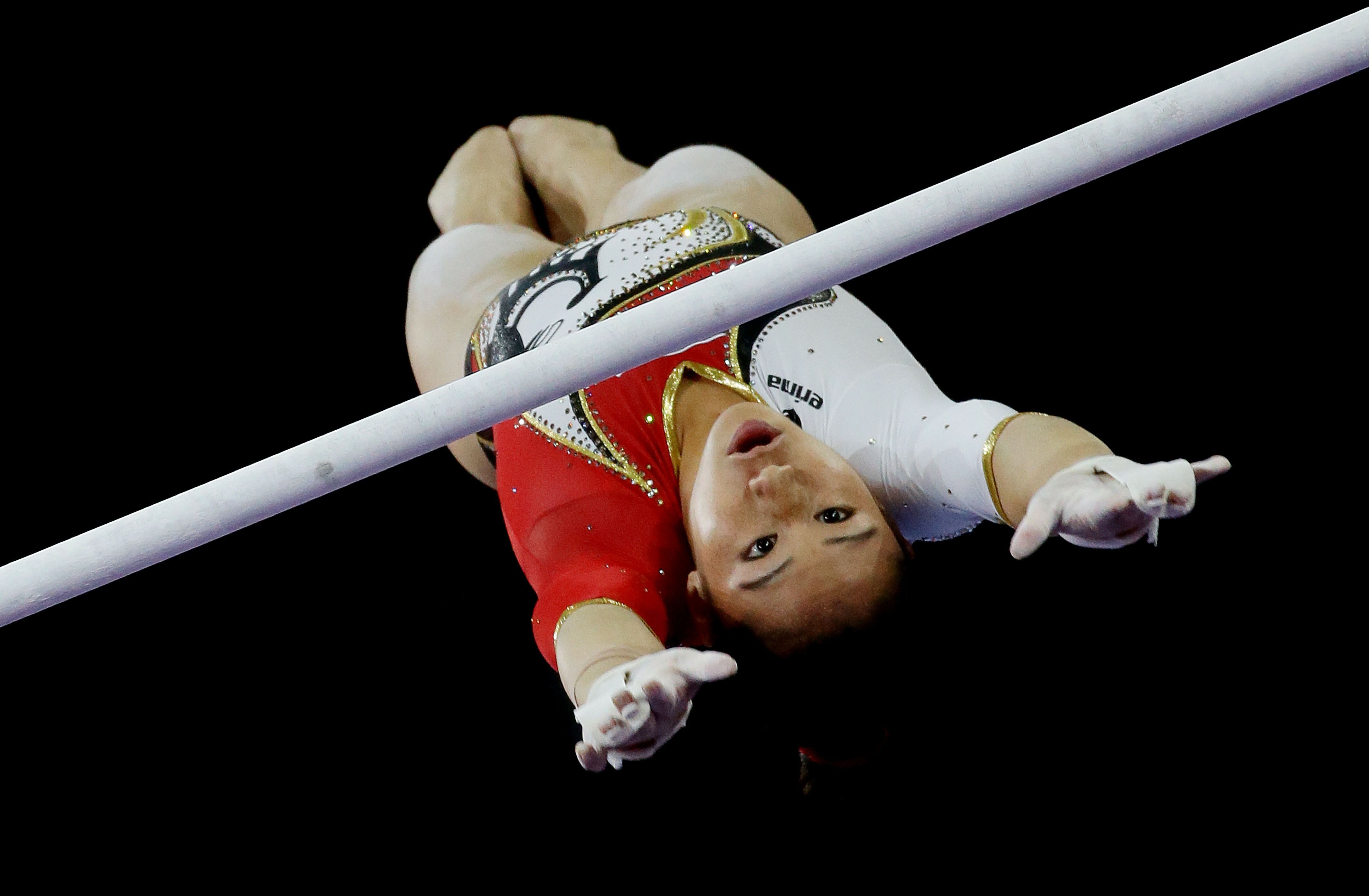 IIm Teamwettbewerb gab die Ehningerin Kim Bui alles und sorgte dafür, dass die deutsche Riege im kommenden Jahr bei den Olympischen Spielen an die Geräte darf.   Bild: Baumann