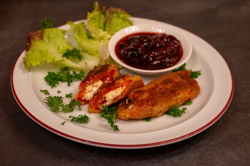 Gefüllter Paprika mit Feta. Bild: Nüßle