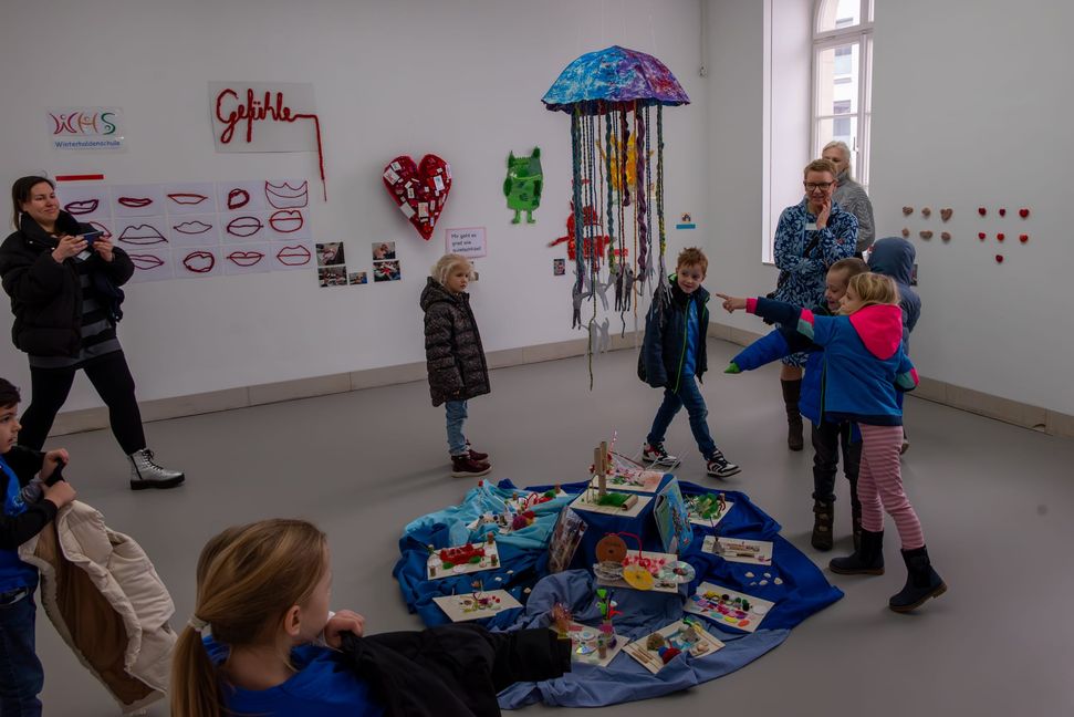 Der Beitrag der Winterhaldenschule zur Kinderkunst-Ausstellung in der Galerie der Stadt Sindelfingen.