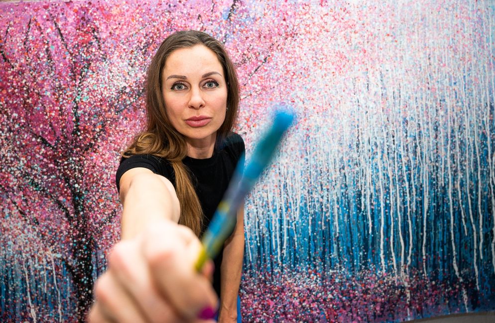 Nadin Antoniuk, ukrainische Künstlerin in Hildrizhausen. Bild: Schmidt