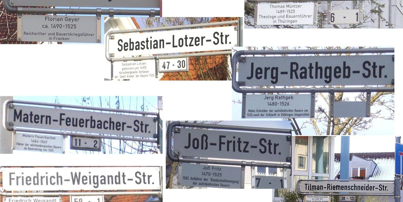 Unter den Straßennamen auf der Böblinger Diezenhalde, benannt nach Persönlichkeiten der Revolution von 1525, befindet sich leider keine einzige Frau.