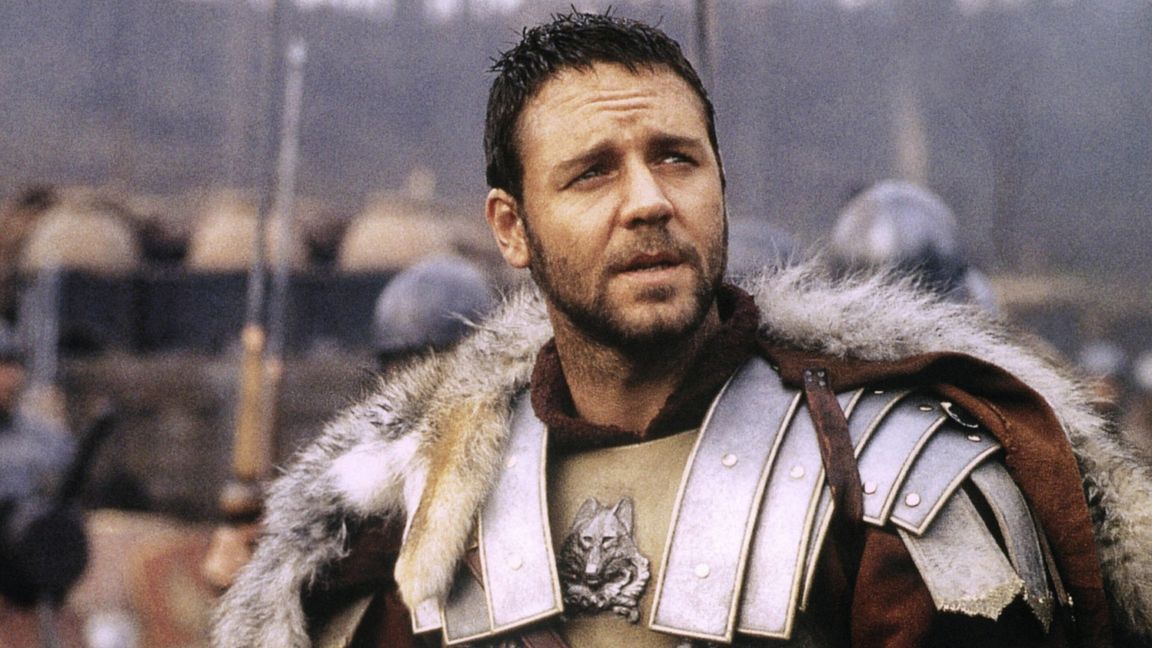 Russel Crowe als römischer General Maximus, genannt „Der Spanier“, aus dem der „Gladiator“ wird.   Bild: z