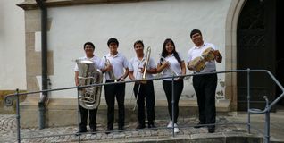 In Dagersheim von links: Mateo Guallichico, Kevin Morales, Rolando Quindigalli, Lizeth Pachacama und Jorge Pachacama.