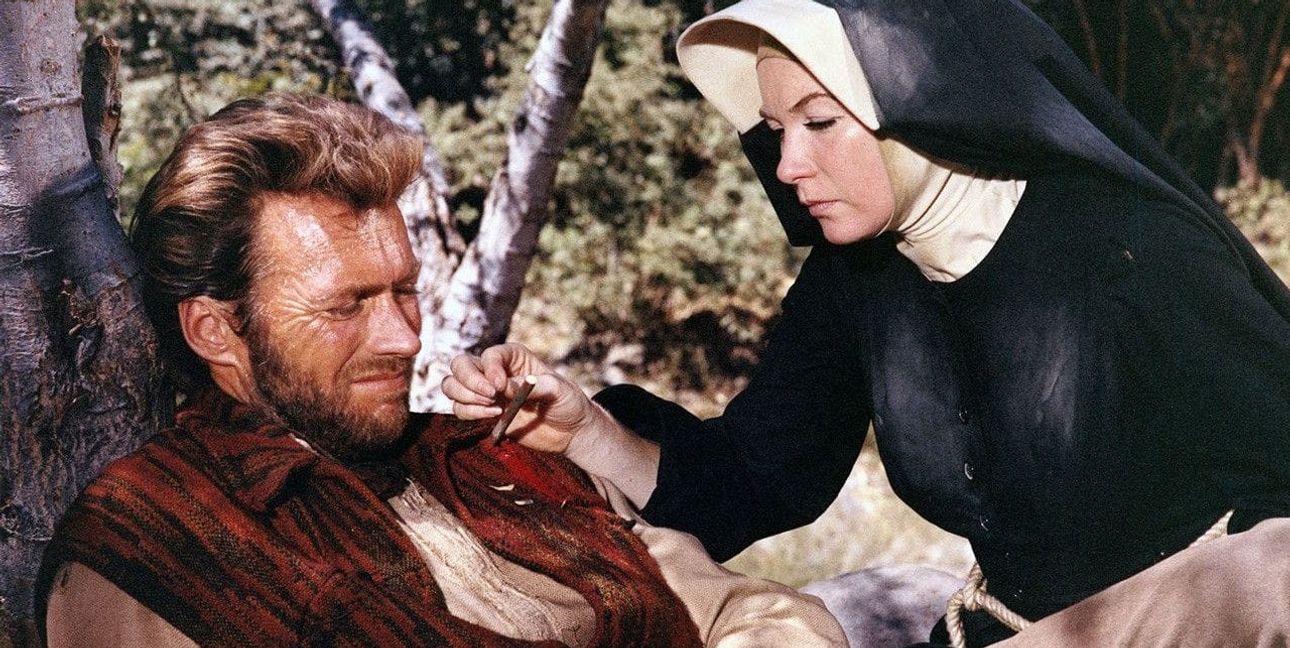 Clint Eastwood und Shirley MacLaine in „Ein Fressen für die Geier“.