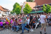Die deutschen Fans auf dem Sindelfinger Wettbachplatz kamen beim Spiel gegen Ungarn voll auf ihre Kosten.