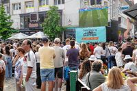 Die deutschen Fans auf dem Sindelfinger Wettbachplatz kamen beim Spiel gegen Ungarn voll auf ihre Kosten.