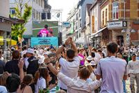 Die deutschen Fans auf dem Sindelfinger Wettbachplatz kamen beim Spiel gegen Ungarn voll auf ihre Kosten.