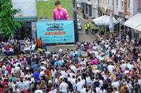 Die deutschen Fans auf dem Sindelfinger Wettbachplatz kamen beim Spiel gegen Ungarn voll auf ihre Kosten.